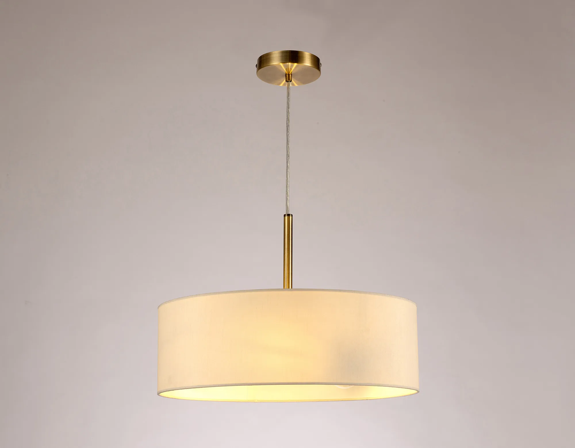 Baymont 45cm 3 Light Pendant Antique Brass, Ivory Pearl/White DK0704  Deco Baymont AB IV